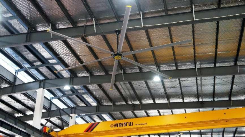 Rotor extérieur métallique ventilateur de plafond industriel Flux d'air Moteur CC sans balai 14300m3/min Flux d'air