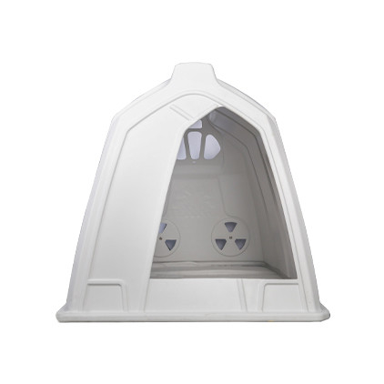 Cage en plastique avec 220cm de longueur 145cm de largeur et 145cm de hauteur 30kg de poids en blanc et 1,5 ans de garantie