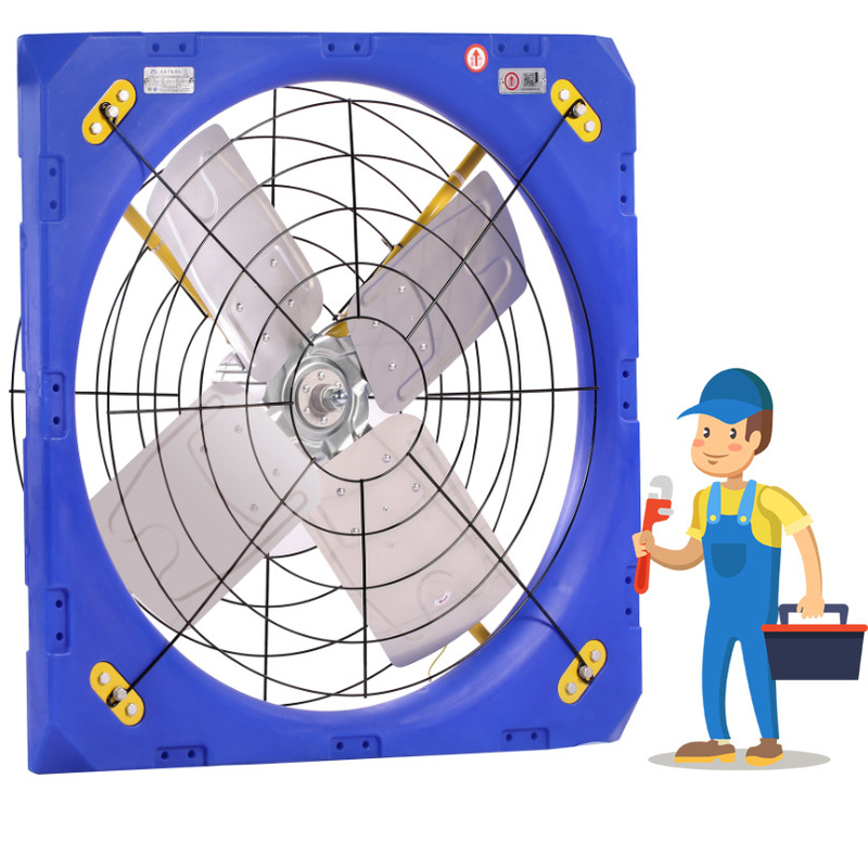 Ventilation du bétail Ventilateur de circulation Double couche PE Cadre 28273m3/h Flux d'air 1.1A Courant