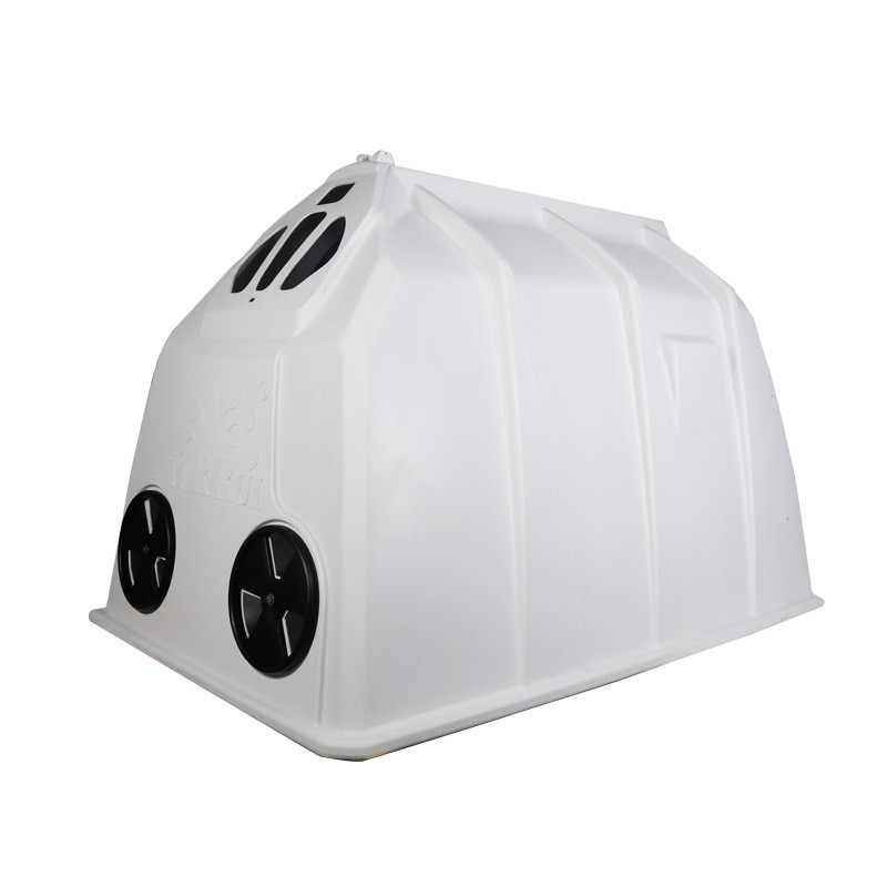 Cage en plastique avec 220cm de longueur 145cm de largeur et 145cm de hauteur 30kg de poids en blanc et 1,5 ans de garantie