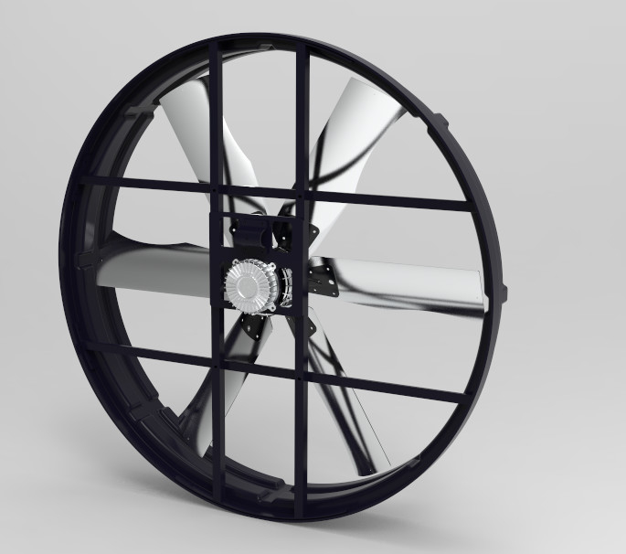 Ventilateur de panneau de 72 pouces: 2000w/2.7hp, 120000m3/h de débit d'air et 183cm/72 pouces de lame - libérant un potentiel de ventilation maximal