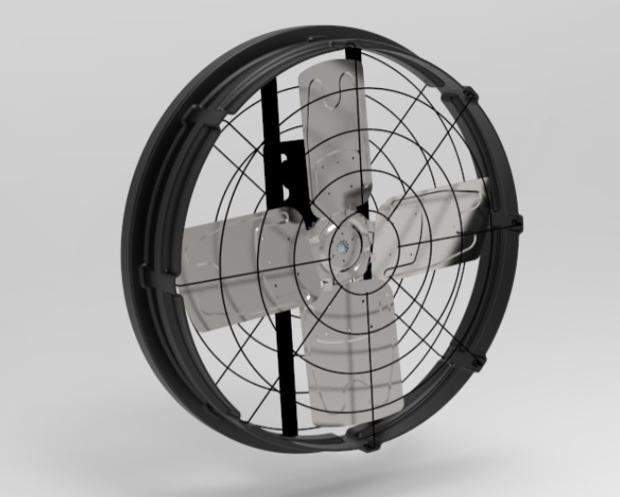 Ventilateurs de grange pour bétail avec un bruit ≤ 69 dB 1115*1115*285 mm Taille du cadre et puissance d'entrée 410w