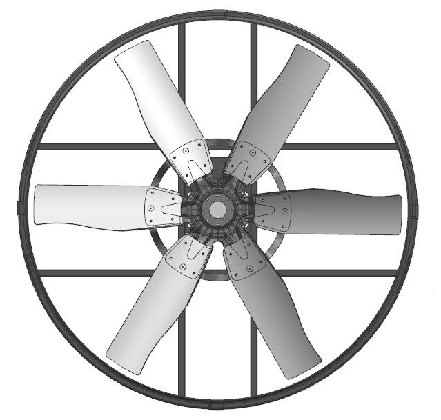 Ventilateur de plafond industriel à 6 pales en alliage pour un volume d'air élevé/besoins en W
