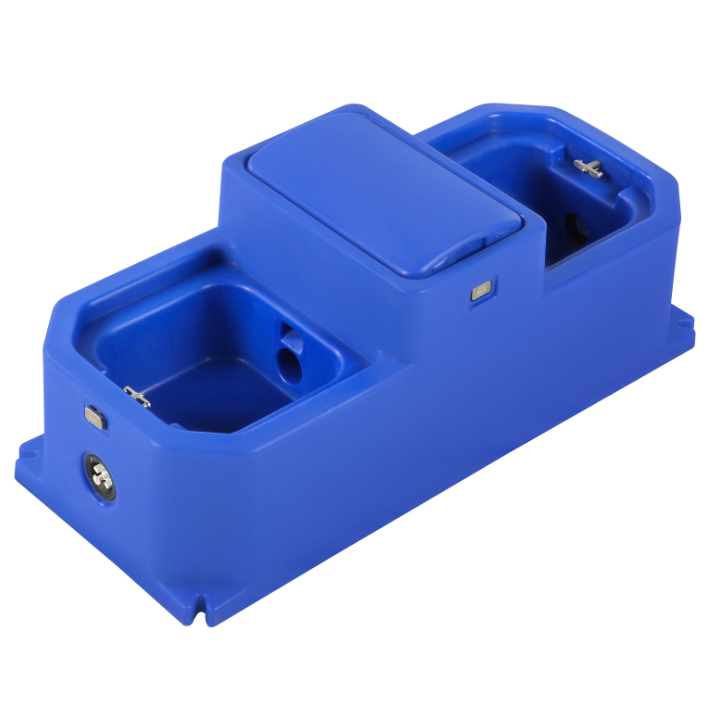 Bac d'eau en polyéthylène bleu résistant aux chocs pour bétail, robuste, 113*49*45cm/ft. pour les besoins du bétail